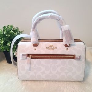 Coach Rowan Satchel In Blocked Signature Canvas